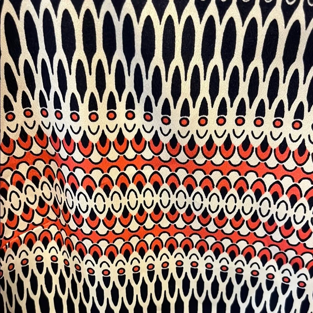J. Crew Multicolor (Navy, Coral, and White) Geometric Midi Dress